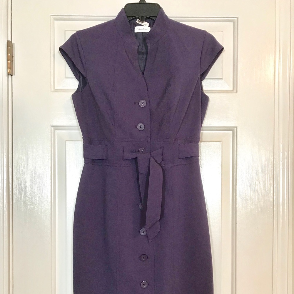 Calvin Klein Purple Button Down Dress